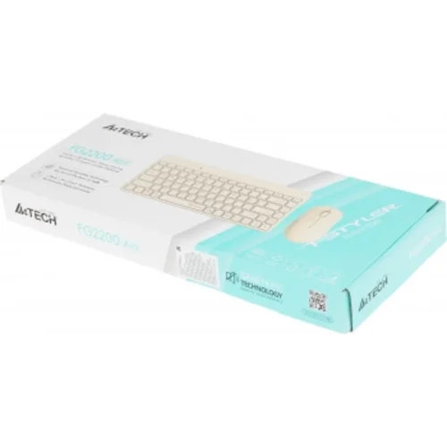 Клавиатура + мышь A4Tech Fstyler FG2200 Air2 клав:бежевый мышь:бежевый USB беспроводная slim